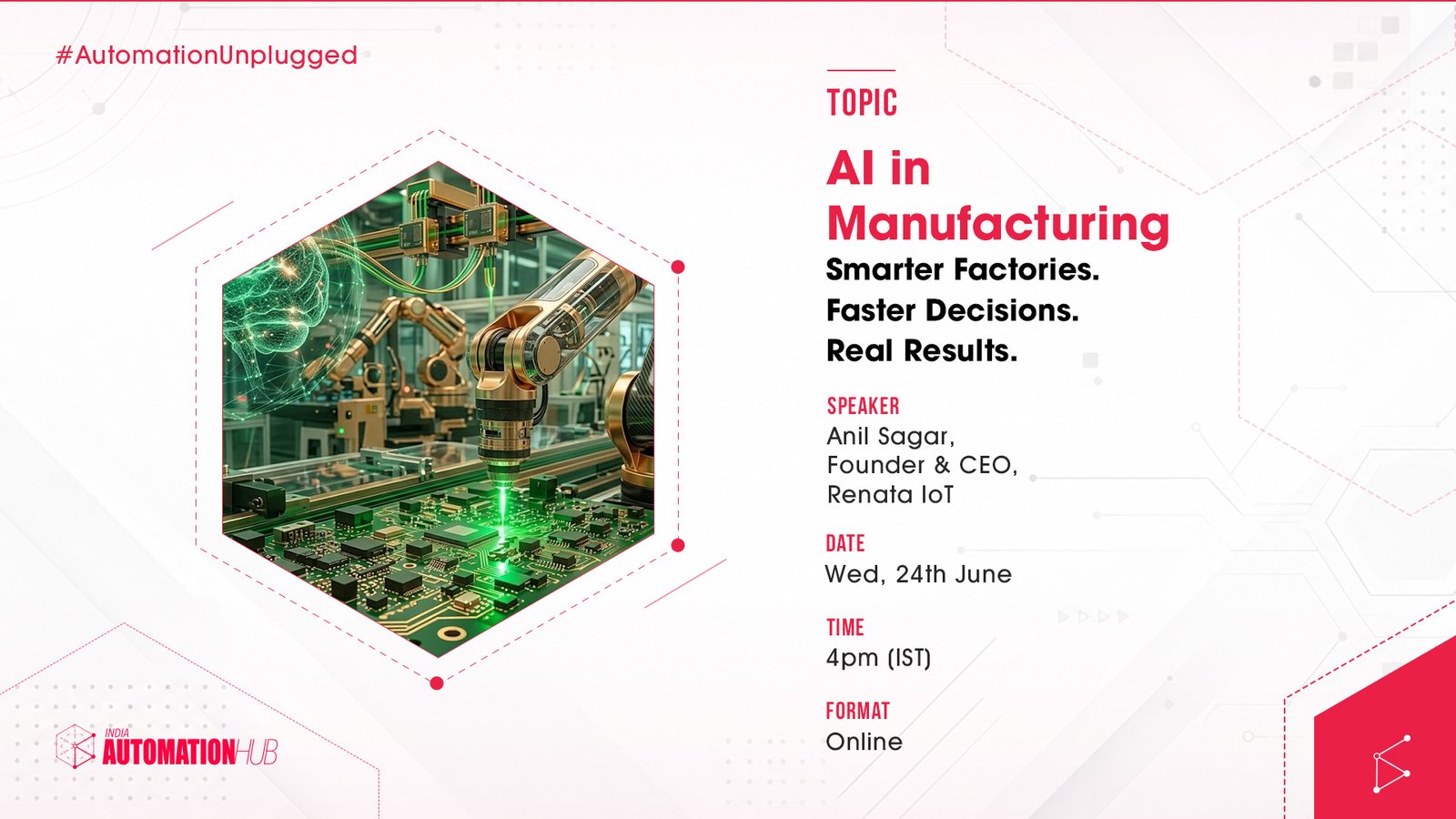 AI in Manufacturing Webinar Banner - Click to Register